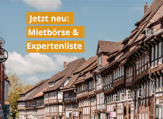 Neue Angebote: Mietbörse und regionale Expertenliste