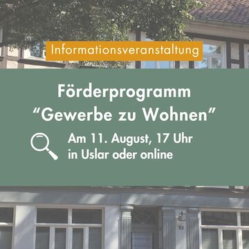 Informationsveranstaltung zum Förderprogramm „Gewerbe zu Wohnen“